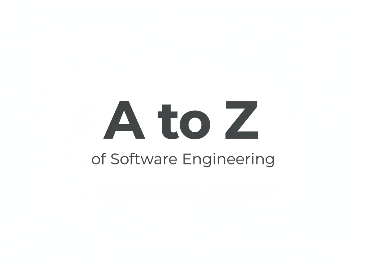 Minimal wordmark logo for 'A to Z of Software Engineering' using only typography. Clean geometric sans-serif. 'A to Z' in bold, 'of Software Engineering' in lighter weight below. Monochrome dark gray on transparent background, flat design, no icon, no gradients.