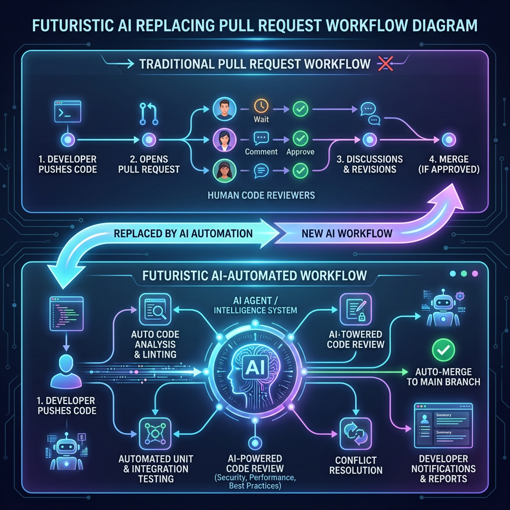 The Death of the Pull Request: Architecture and Leadership in the AI-Native SDLC 🚀 #SoftwareEngineering #TechLeadership #GenAI #SystemDesign #DevOps