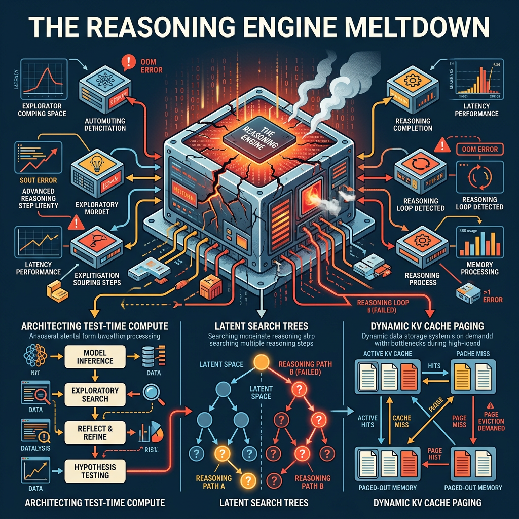 The Reasoning Engine Meltdown: Architecting Test-Time Compute, Latent Search Trees, and Dynamic KV Cache Paging for Multi-Step AI Systems 🚨 #MachineLearning #ArtificialIntelligence #SystemDesign #LLM #DeepLearning #MLOps