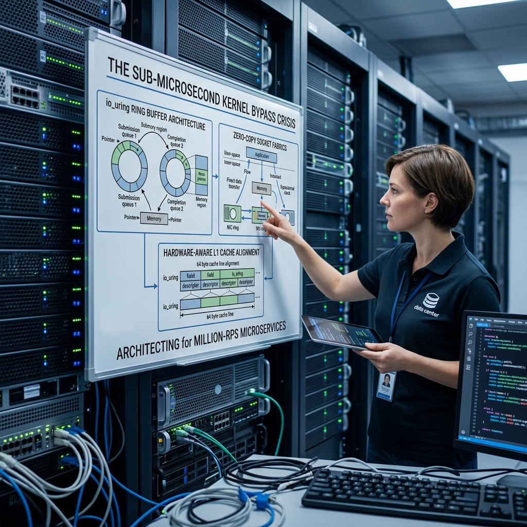 The Sub-Microsecond Kernel Bypass Crisis: Architecting io_uring Ring Buffers, Zero-Copy Socket Fabrics, and Hardware-Aware L1 Cache Alignment for Million-RPS Microservices 🚨 #ServerSide #SystemDesign #LinuxKernel #BackendEngineering #HighPerformance #Cpp #Rust #PerformanceOptimization